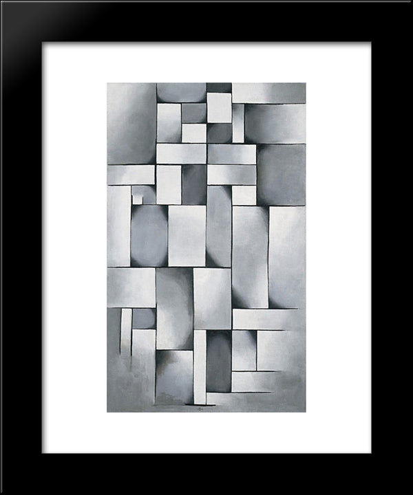 Composition In Gray (Rag Time) 20x24 Black Modern Wood Framed Art Print Poster by Doesburg, Theo van