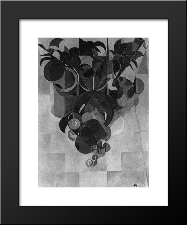 Composition Iv (Still Life) 20x24 Black Modern Wood Framed Art Print Poster by Doesburg, Theo van
