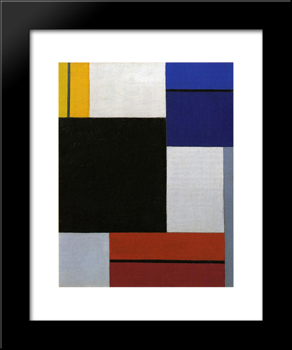 Composition Xxi 20x24 Black Modern Wood Framed Art Print Poster by Doesburg, Theo van