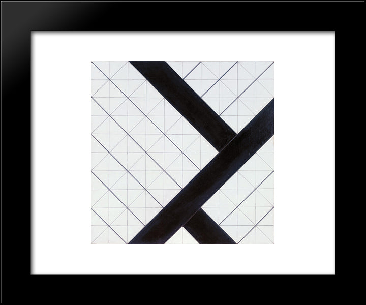 Counter Composition Vi 20x24 Black Modern Wood Framed Art Print Poster by Doesburg, Theo van