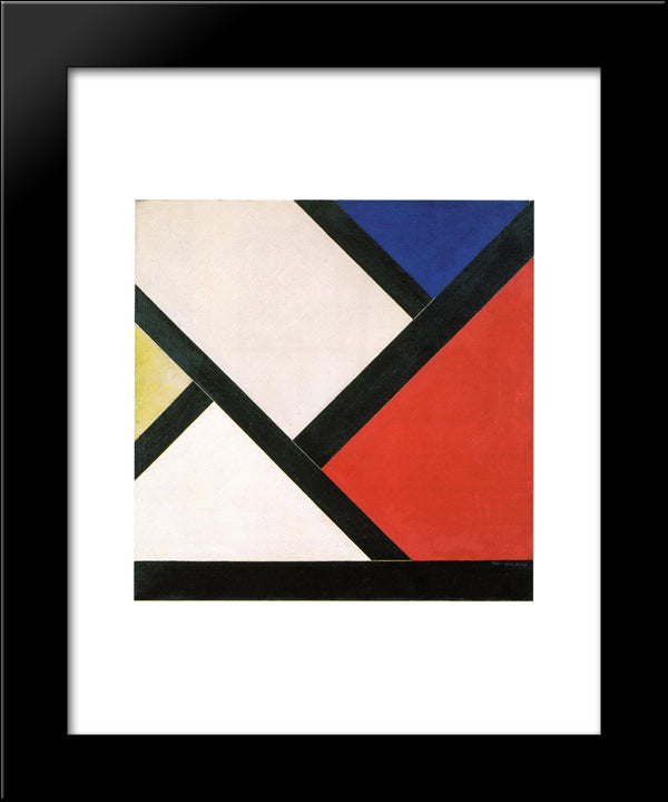 Counter Composition Xiv 20x24 Black Modern Wood Framed Art Print Poster by Doesburg, Theo van