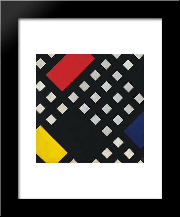 Counter Composition Xv 20x24 Black Modern Wood Framed Art Print Poster by Doesburg, Theo van