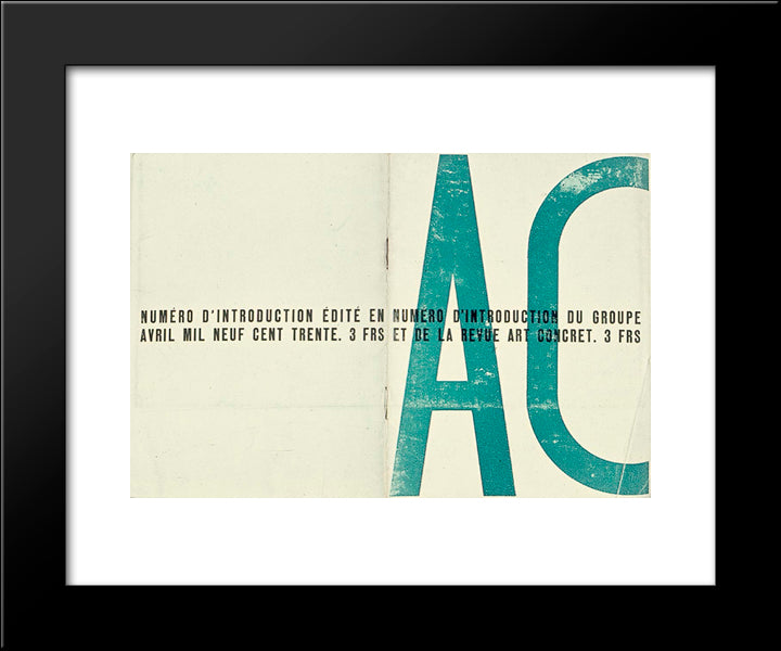 Cover Of The Launch Issue Of Art Concret 20x24 Black Modern Wood Framed Art Print Poster by Doesburg, Theo van