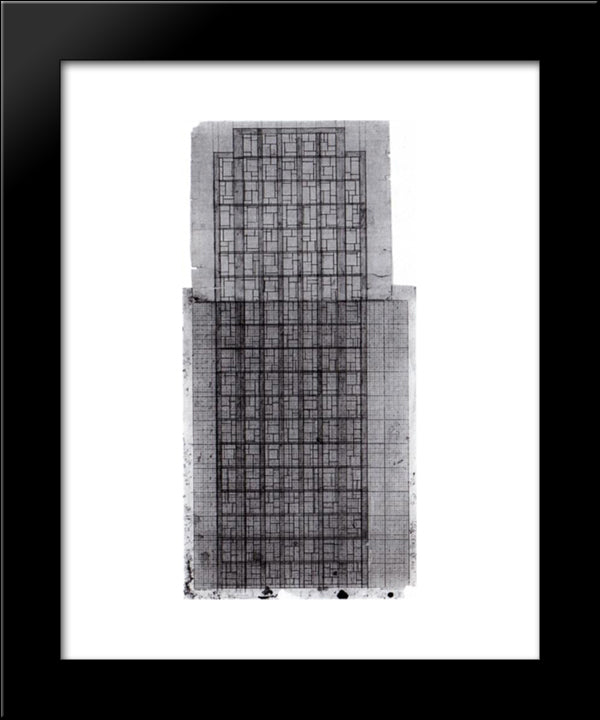Design 20x24 Black Modern Wood Framed Art Print Poster by Doesburg, Theo van