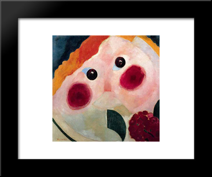 Girl With Buttercups 20x24 Black Modern Wood Framed Art Print Poster by Doesburg, Theo van