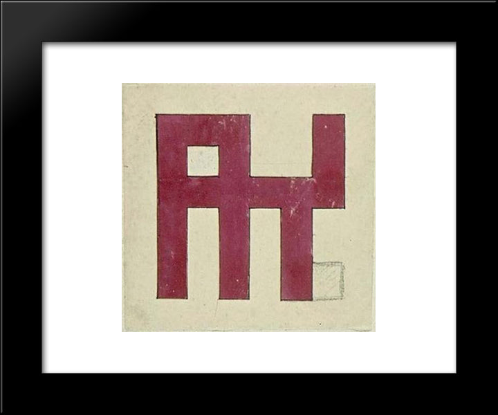 Monogram Design For Antony Cook 20x24 Black Modern Wood Framed Art Print Poster by Doesburg, Theo van