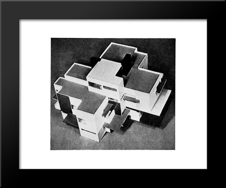 Private House, Model, Seen From The West 20x24 Black Modern Wood Framed Art Print Poster by Doesburg, Theo van
