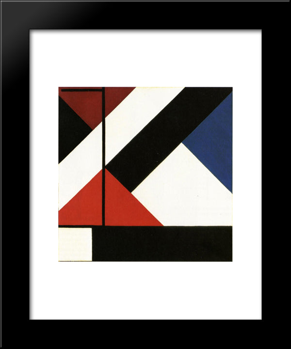 Simultaneous Counter Composition 20x24 Black Modern Wood Framed Art Print Poster by Doesburg, Theo van