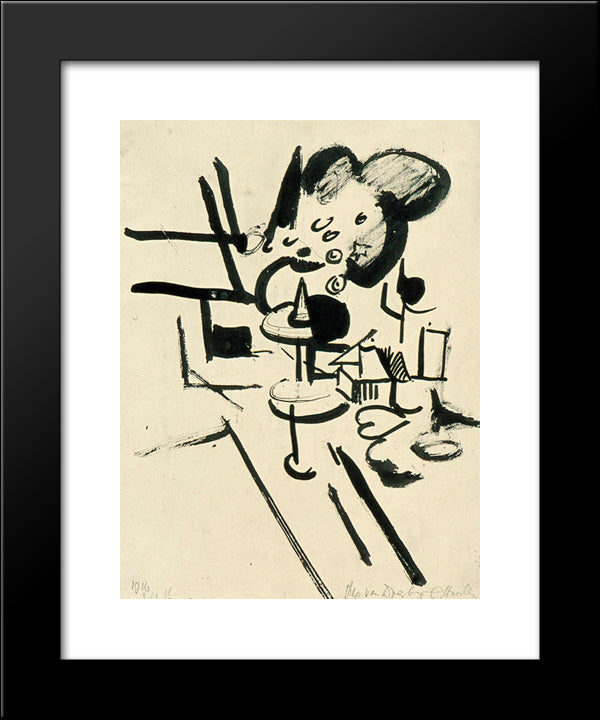 Still Life 20x24 Black Modern Wood Framed Art Print Poster by Doesburg, Theo van