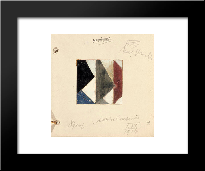 Studie Voor Contra Compositie Xix 20x24 Black Modern Wood Framed Art Print Poster by Doesburg, Theo van
