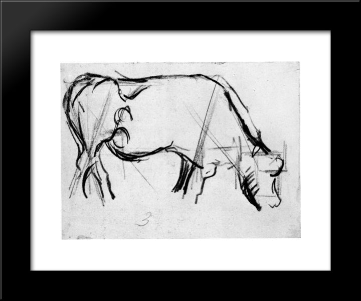 Study For Composition Viii (The Cow) 20x24 Black Modern Wood Framed Art Print Poster by Doesburg, Theo van