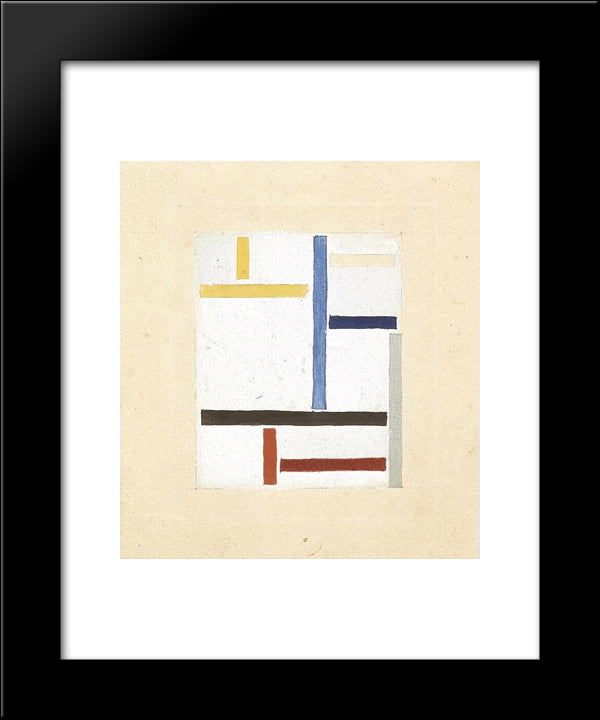 Study For Composition Xxv 20x24 Black Modern Wood Framed Art Print Poster by Doesburg, Theo van