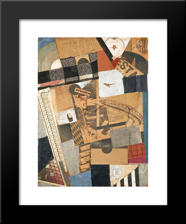 The Denaturalized Material. Destruction 2. 20x24 Black Modern Wood Framed Art Print Poster by Doesburg, Theo van