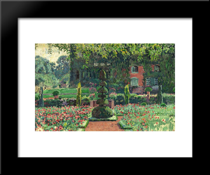 Garden In Summer 20x24 Black Modern Wood Framed Art Print Poster by Rysselberghe, Theo van