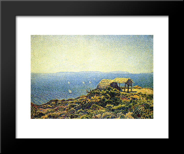 Levant Isle 20x24 Black Modern Wood Framed Art Print Poster by Rysselberghe, Theo van