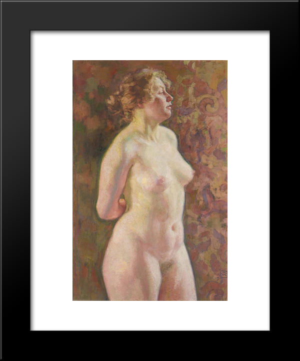 Standing Nude 20x24 Black Modern Wood Framed Art Print Poster by Rysselberghe, Theo van