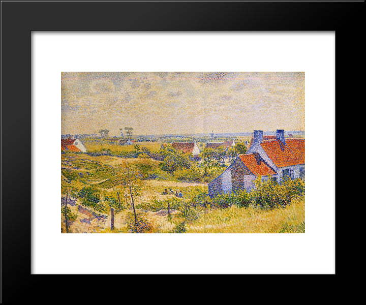 Summer Landscape Of The Moor 20x24 Black Modern Wood Framed Art Print Poster by Rysselberghe, Theo van