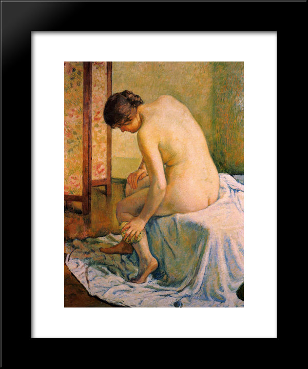 The Bather 20x24 Black Modern Wood Framed Art Print Poster by Rysselberghe, Theo van