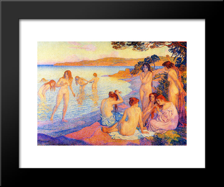 The Burning Time 20x24 Black Modern Wood Framed Art Print Poster by Rysselberghe, Theo van