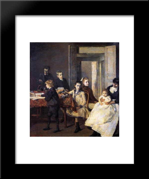The Children Of Francois Van Rysselberghe 20x24 Black Modern Wood Framed Art Print Poster by Rysselberghe, Theo van