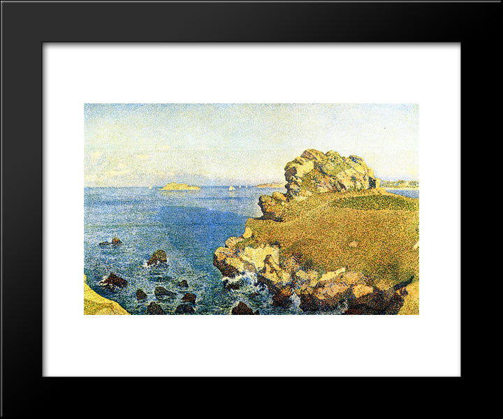 The Pointe De Per Kiridec At Roscoff 20x24 Black Modern Wood Framed Art Print Poster by Rysselberghe, Theo van