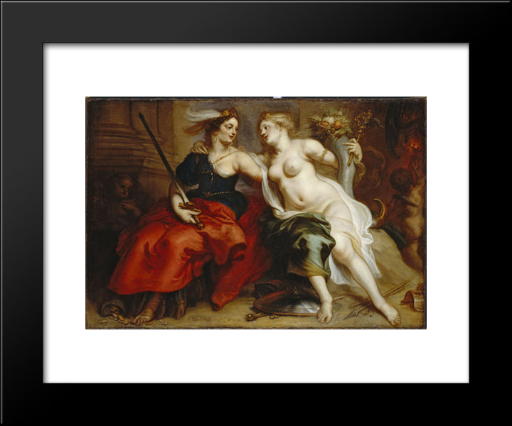 Allegory Of Justice And Peace 20x24 Black Modern Wood Framed Art Print Poster by Thulden, Theodoor van
