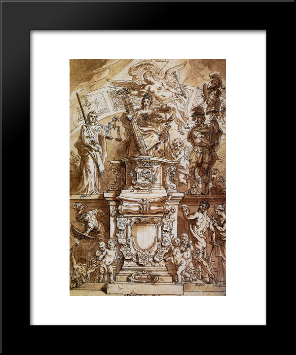 Allegory United Province 20x24 Black Modern Wood Framed Art Print Poster by Thulden, Theodoor van