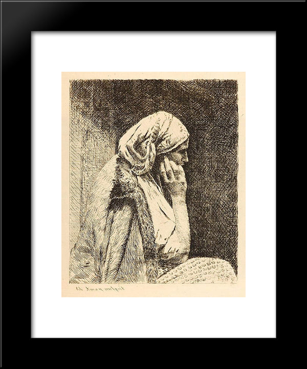 The Worry 20x24 Black Modern Wood Framed Art Print Poster by Aman, Theodor