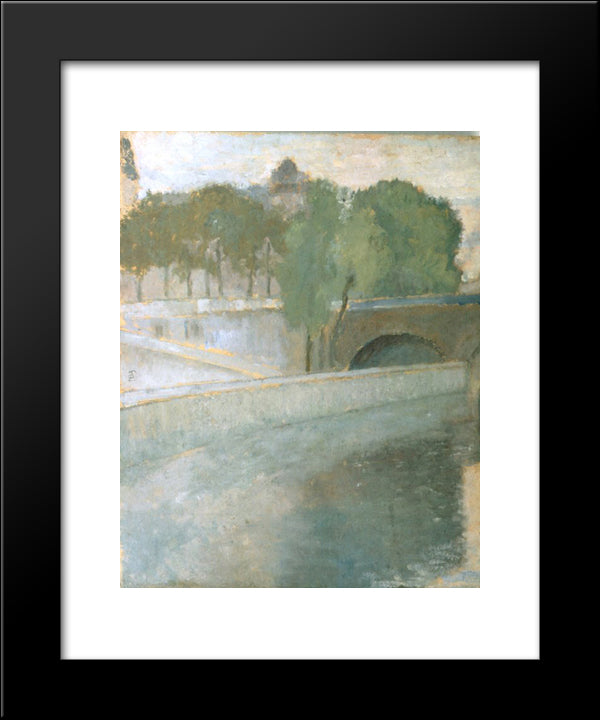 Bridge Over Seine 20x24 Black Modern Wood Framed Art Print Poster by Pallady, Theodor