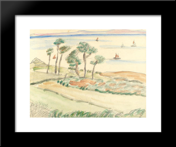 View Towards The Mediterranean Sea 20x24 Black Modern Wood Framed Art Print Poster by Pallady, Theodor
