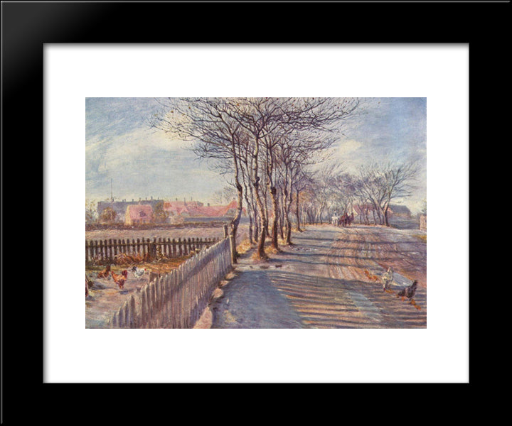 An Avenue In Kastrup 20x24 Black Modern Wood Framed Art Print Poster by Philipsen, Theodor
