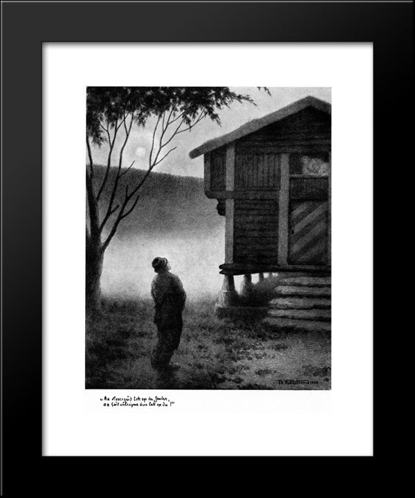 Aa Herregud Lok Op Da Jenter 01 20x24 Black Modern Wood Framed Art Print Poster by Kittelsen, Theodor Severin