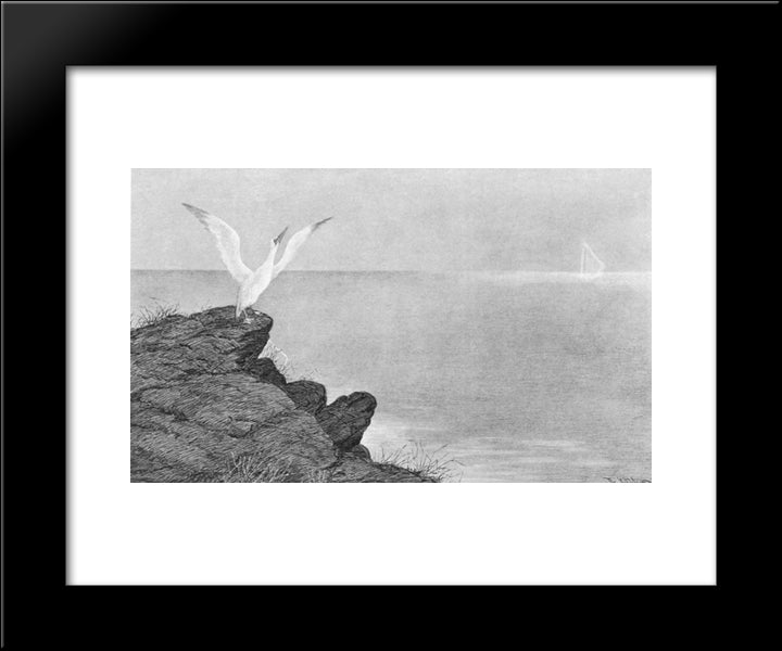 Aeolsharpen 20x24 Black Modern Wood Framed Art Print Poster by Kittelsen, Theodor Severin