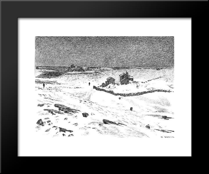 At The Island Rost 20x24 Black Modern Wood Framed Art Print Poster by Kittelsen, Theodor Severin
