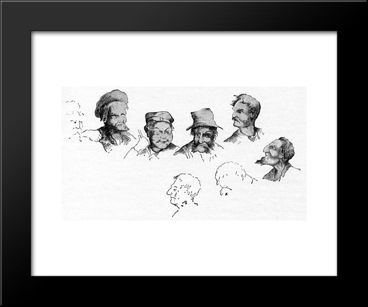 Barndomstegninger 20x24 Black Modern Wood Framed Art Print Poster by Kittelsen, Theodor Severin