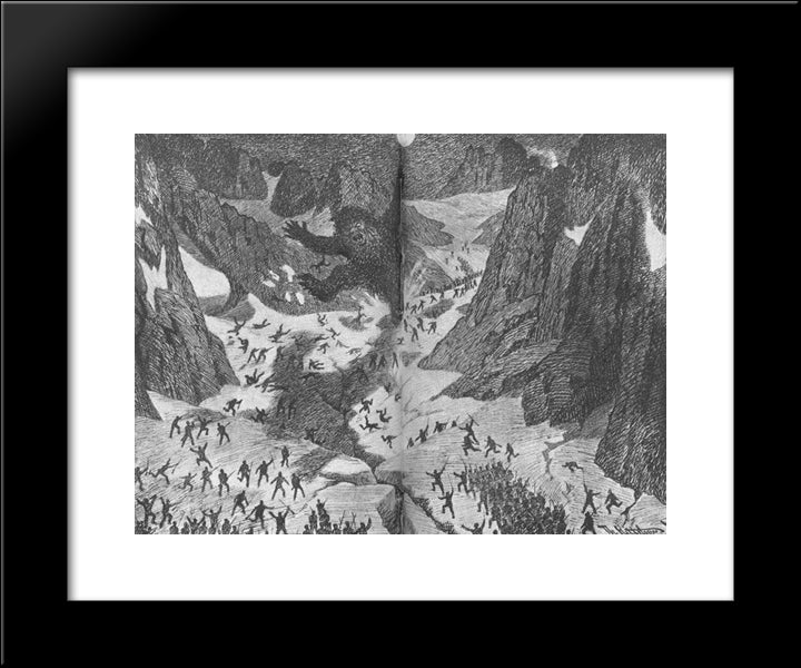 Big Troll In Breifonnen - Stortrollet I Breifonnen 20x24 Black Modern Wood Framed Art Print Poster by Kittelsen, Theodor Severin