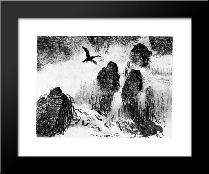 Brenning 20x24 Black Modern Wood Framed Art Print Poster by Kittelsen, Theodor Severin