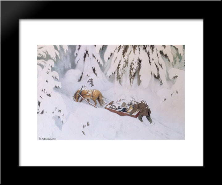 Christmas Troll 20x24 Black Modern Wood Framed Art Print Poster by Kittelsen, Theodor Severin