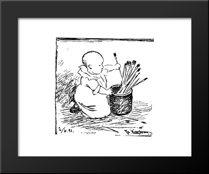 Dokka 20x24 Black Modern Wood Framed Art Print Poster by Kittelsen, Theodor Severin