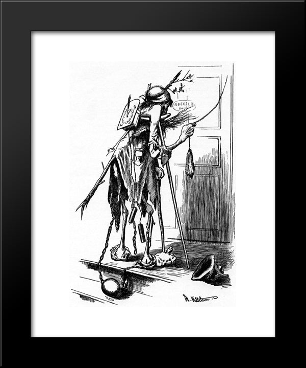Du Slette Tid 20x24 Black Modern Wood Framed Art Print Poster by Kittelsen, Theodor Severin