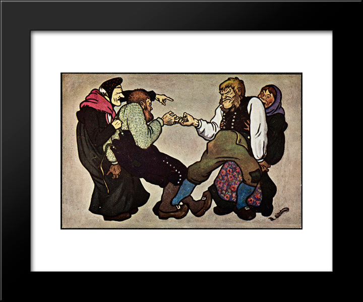 Dumme Menn Og Troll Til Kjerringer 20x24 Black Modern Wood Framed Art Print Poster by Kittelsen, Theodor Severin