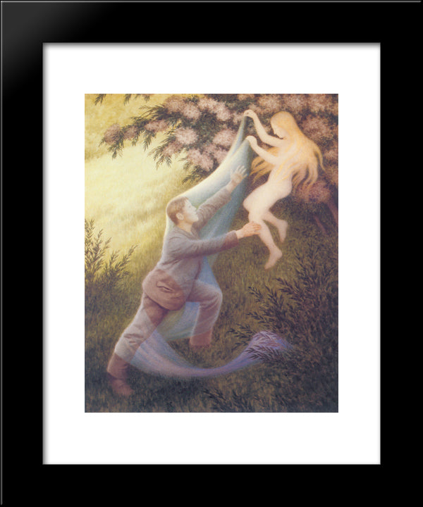 Fairy Dream 20x24 Black Modern Wood Framed Art Print Poster by Kittelsen, Theodor Severin