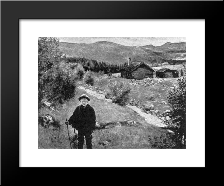 Farvel Da Mor 20x24 Black Modern Wood Framed Art Print Poster by Kittelsen, Theodor Severin
