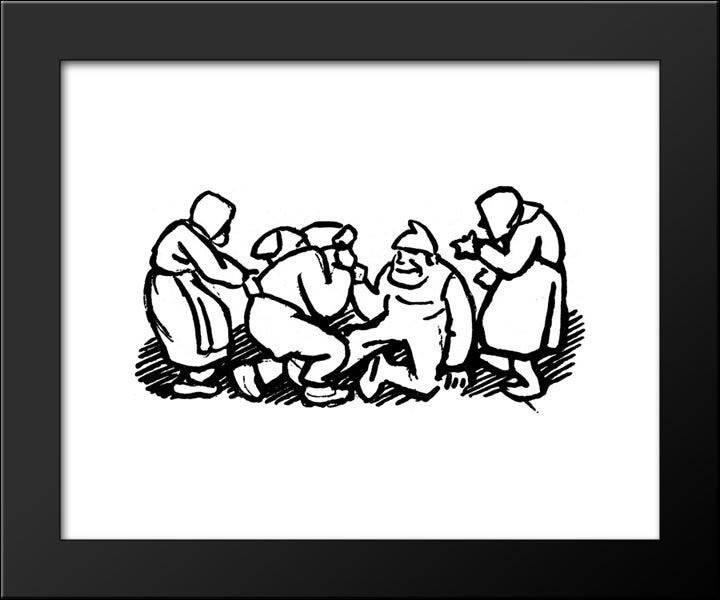 Folk 20x24 Black Modern Wood Framed Art Print Poster by Kittelsen, Theodor Severin