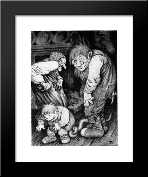 Foreldrestolthet 20x24 Black Modern Wood Framed Art Print Poster by Kittelsen, Theodor Severin