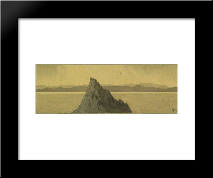 Gutten Som Gjorde Sig Til Loeve Falk Og Myre 20x24 Black Modern Wood Framed Art Print Poster by Kittelsen, Theodor Severin