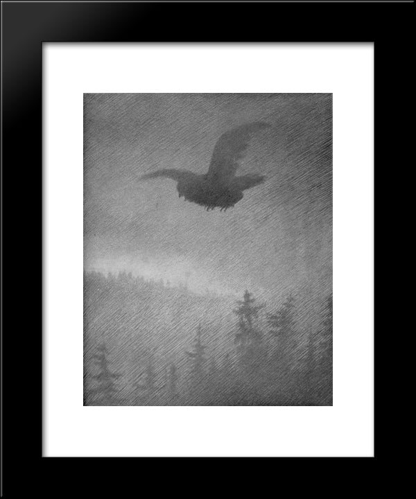 Hoestkveld 20x24 Black Modern Wood Framed Art Print Poster by Kittelsen, Theodor Severin