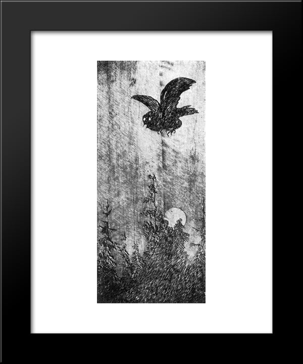 Hoestkveld Bokskap 20x24 Black Modern Wood Framed Art Print Poster by Kittelsen, Theodor Severin