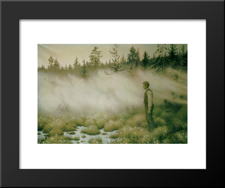 Huldra Forsvant Da 20x24 Black Modern Wood Framed Art Print Poster by Kittelsen, Theodor Severin