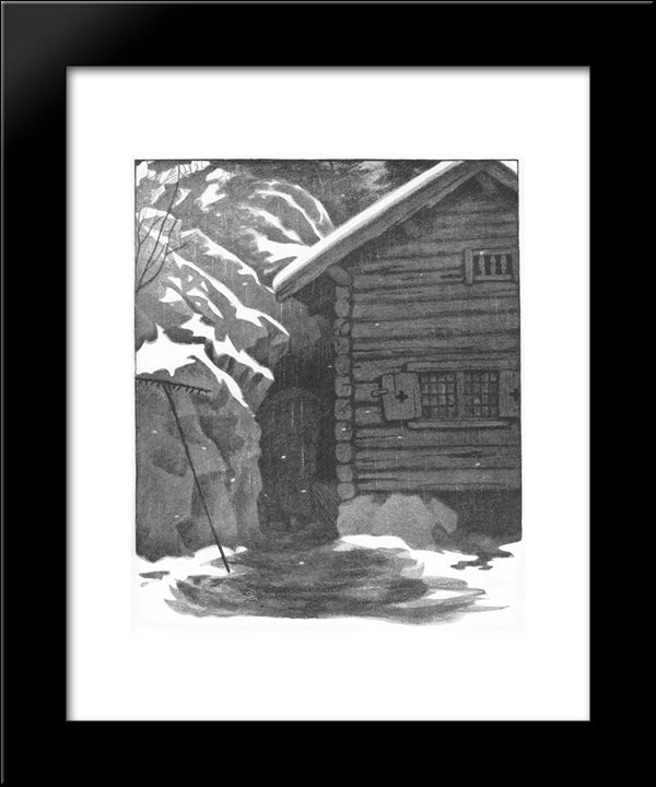Hun Soper Hver Krok 20x24 Black Modern Wood Framed Art Print Poster by Kittelsen, Theodor Severin